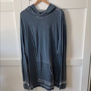 Men's Blue Hooded Shirt